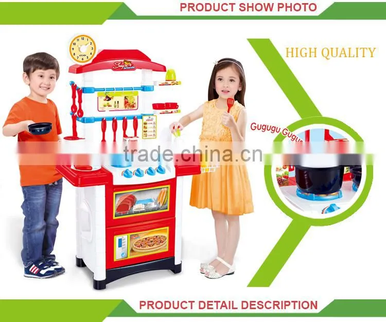 Multi-function kids pretend big toys kitchen play set