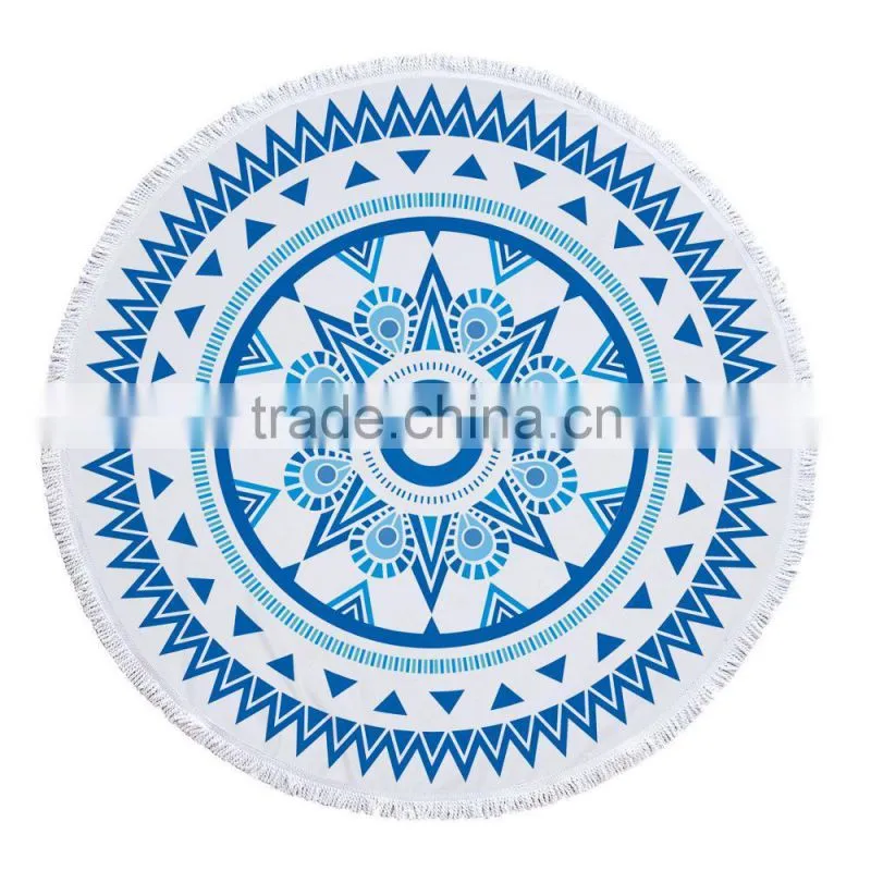 2017 hot sale soft high quality printed round beach towel women shawls