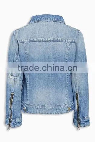 New fashion design boys blue jean jackets stylish kids denim coats