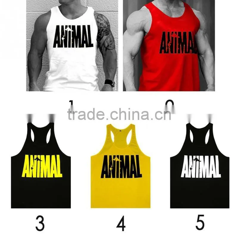 Gym Vest Mens Sleeveless Shirt Bodybuilding Stringers Tank Top Fitness Singlets Sport Undershirt Sport Clothes Cotton Tops