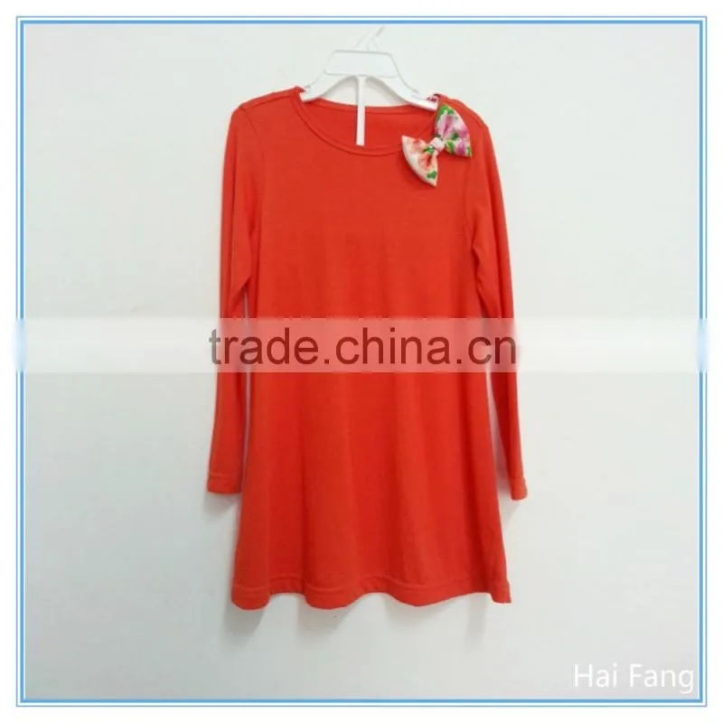 OEM Children Girls Long Sleeve T Shirts, Bowknot T Shirts, O neck T Shirts