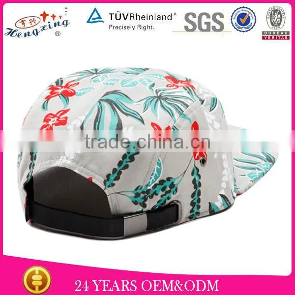 Flat Brim Cheap Floral Custom Wholesale Blank 5 Panel Hats