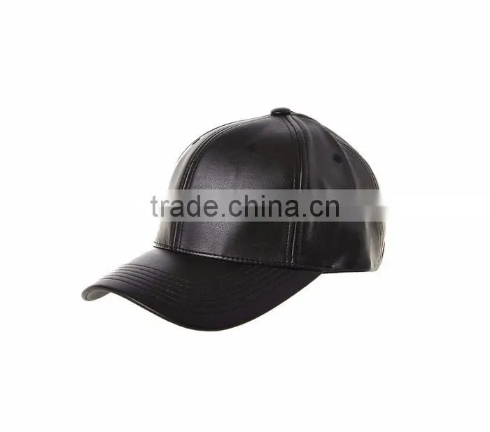 Custom blank fitted leather baseball cap for sale
