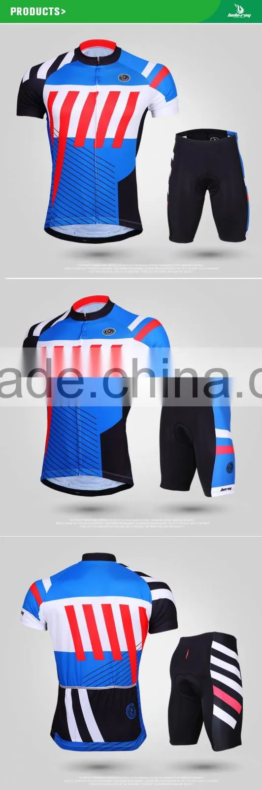 BEROY 2016 summer breathable bicycle jersey set short sleeve for men,china custom cycling jersey with bib shorts