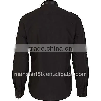 man's long sleeve white satin tuxedo shirt