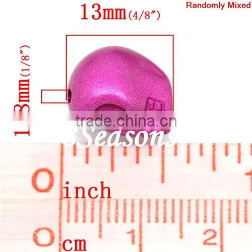 Mixed Halloween Skull Acrylic Spacer Beads 13mm x 11mm