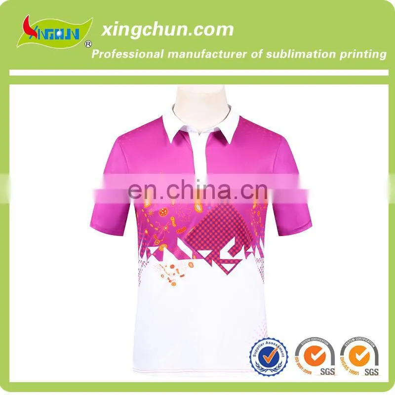 Hot sale simple design 100% polyester wholesale customize dye sublimation printing T shirts