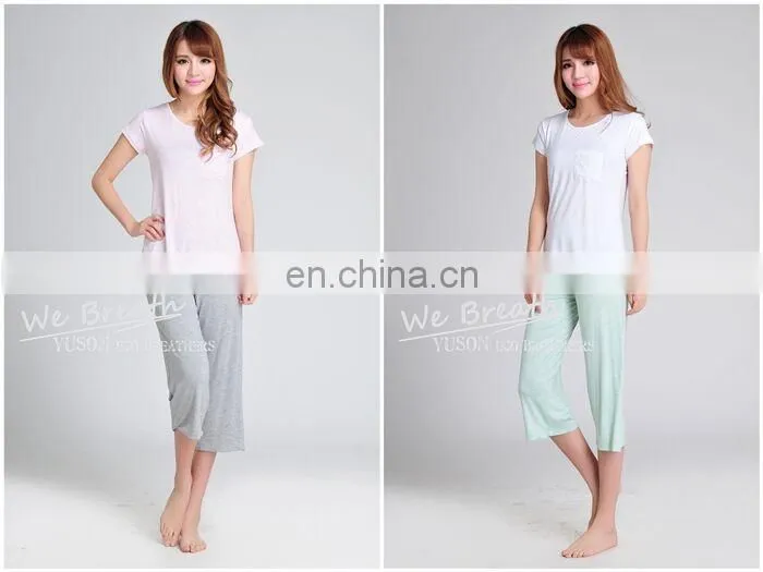 Ladies' Bamboo Pocket T-shirt Asymmetry Design Longer Back Short Front