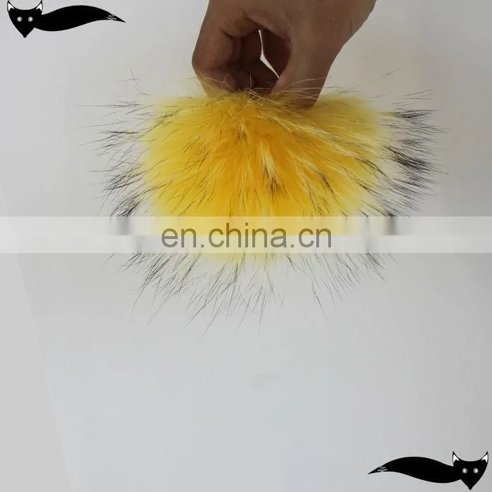 New product primrose yellow 12cm raccoon fur ball key chain