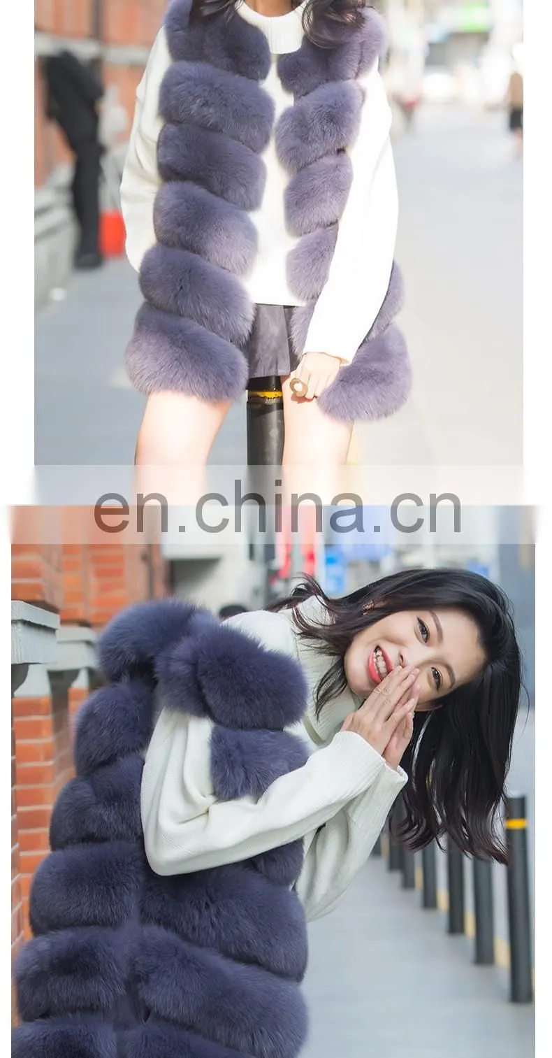 2016 Top Fashion Winter Warm Vest Wholesale Custom Real Fur Vest Fox Fur