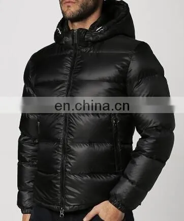 men artificial down jacket detachable hood