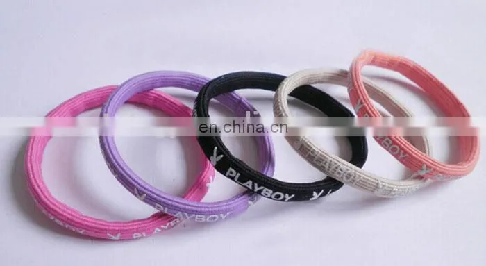 elastic hair band for promotion bracelet and packaging ,three color printed italy flag elastic band