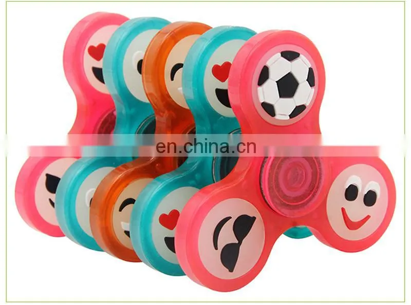 Emoji Hand spinner Emoji Fidget Spinner EDC Finger Tips luminous glow in dark Handspinner Tri Spinner Luminous Smiling Face Gyro