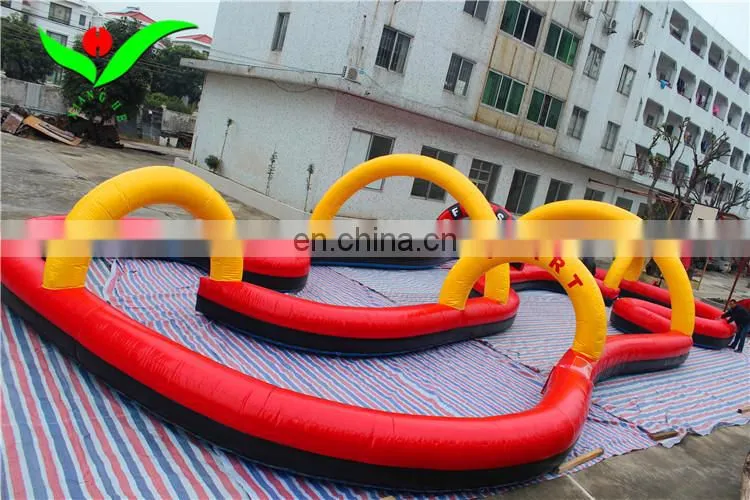 Factory direct price outdoor inflatable go karts race track 20m