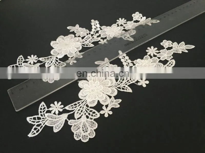 2017hot sale fashion flower lace applique for wedding dress