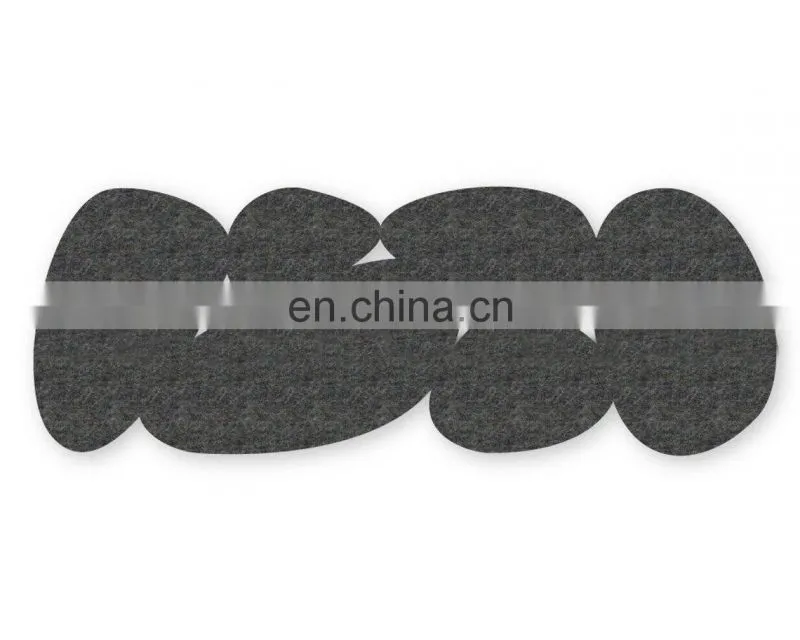 High quality Lase cut Green office different shapes wool felt modern area rug for whole sale