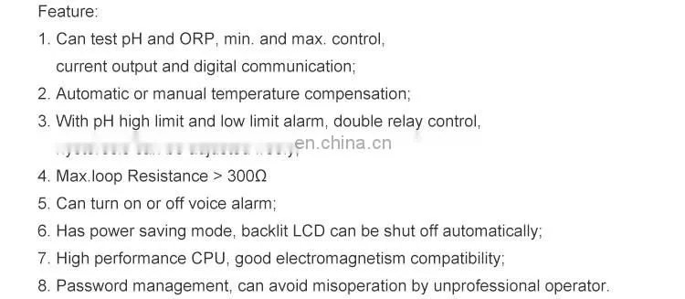 laboratory online industrial water tester pH ORP Controller
