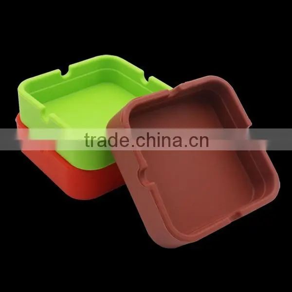 New arrival Square Silicone Ashtray Ash Cinzeiro Smokeless Wholesale Silicone Ashtray