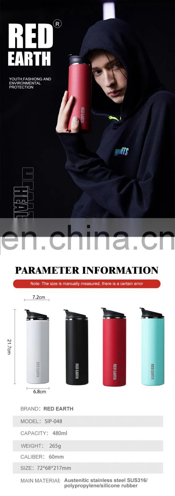 GINT 480ml Hot Selling Made in China High End Double Wall Water Bottle
