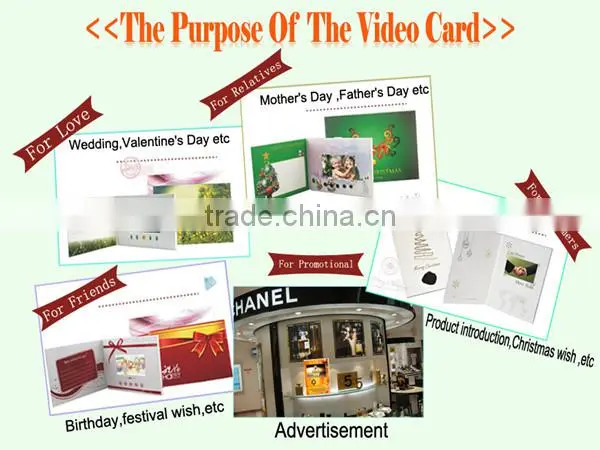 4.3 inch business invitation lcd video greeting card laser cut wedding invitations