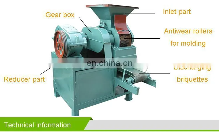 Roller press coal pellet briquette making/charcoal ball briquette machine