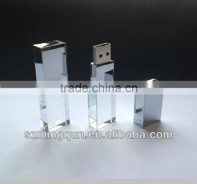 New Product Heart Shape Crystal USB Stick with LED Light Inside Gadget