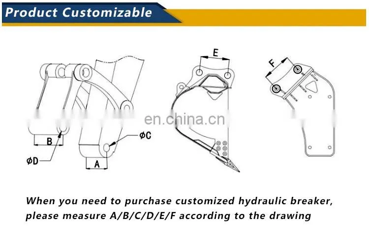Sb30 Hydraulic Excavator Rock Hammer Accessory Breaker F20 Kits