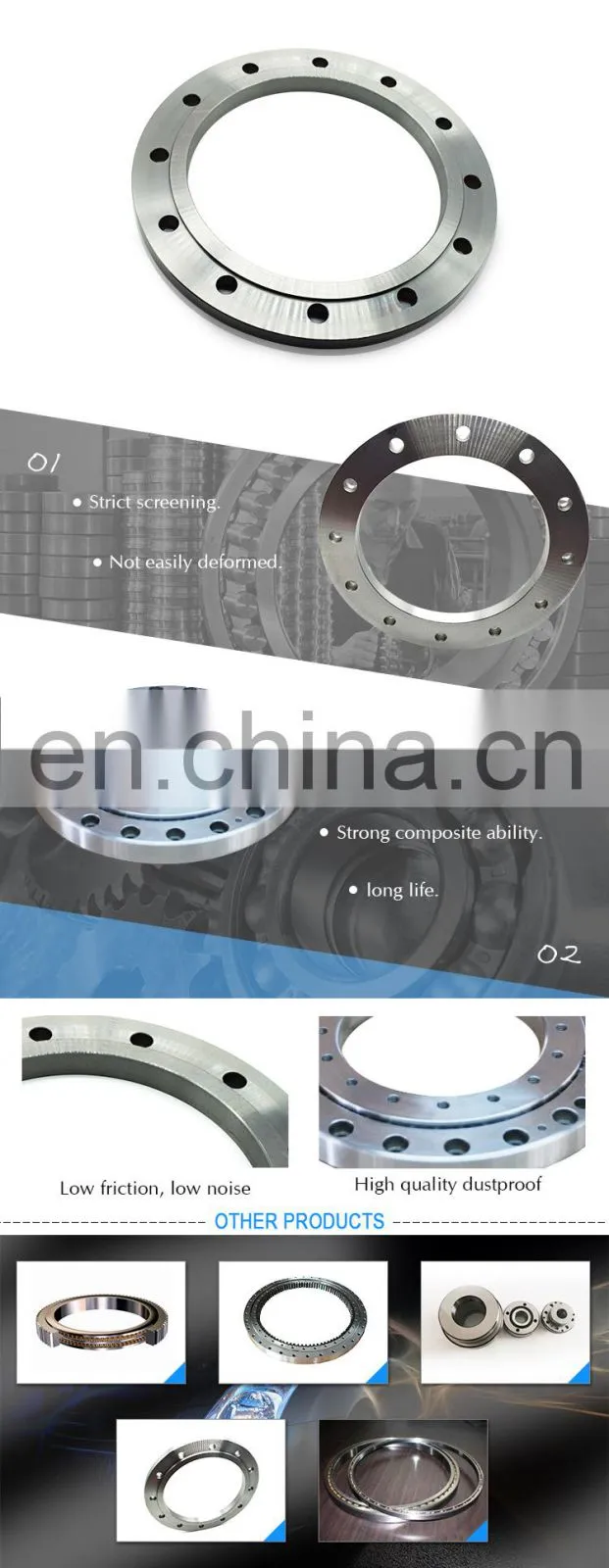 high precision Crossed Roller Bearings RU297(G) RU297GUUCC0 210*380*40mm