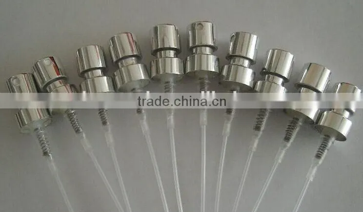 shiny silver aluminum mist sprayer for perfume bottle