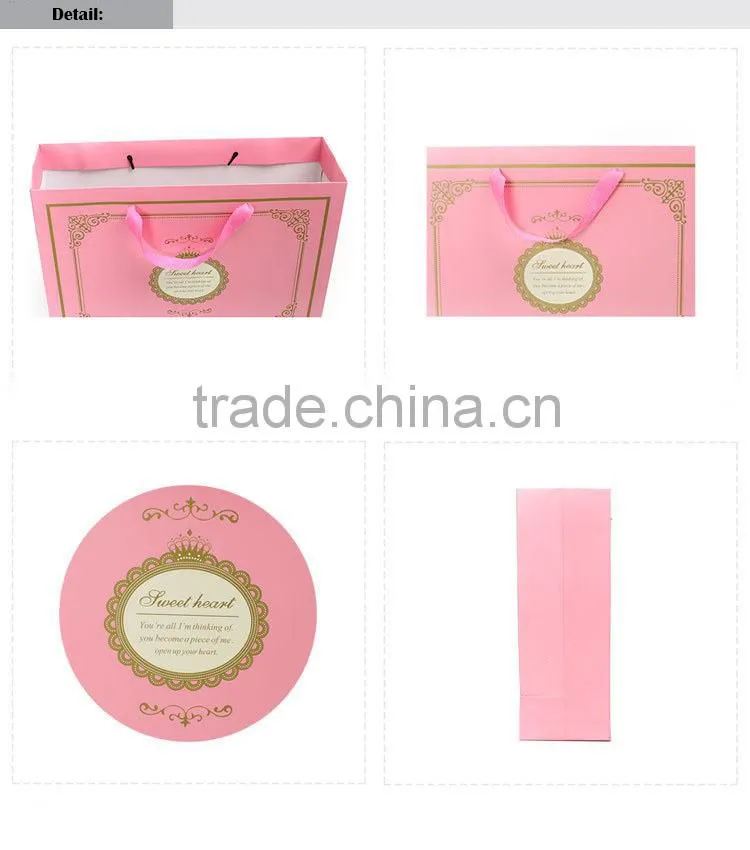pink luxury cosmetic set packaging paper bags