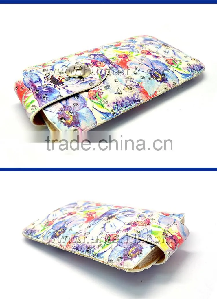 Printed Bling Butterfly Slide in Pouch For Galaxy I9600