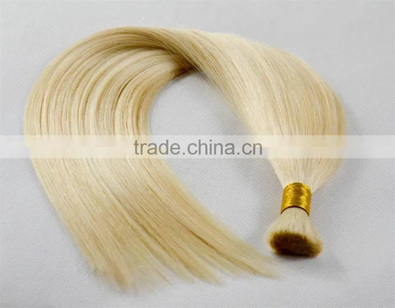 Europea virgin hair bows bulk, blonde remy hair for weaving