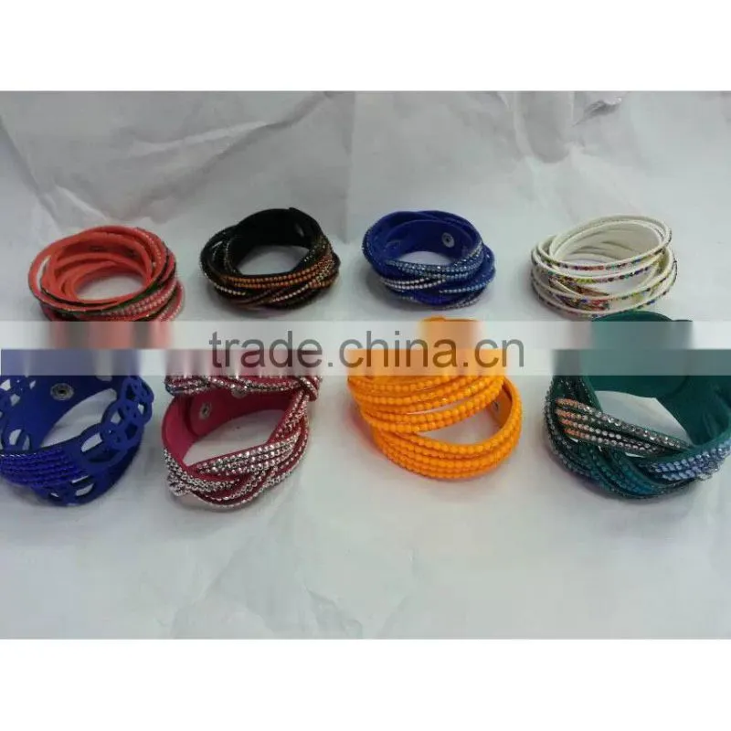 hotsale multi color rhinestone acrylic fashion charm bracelet