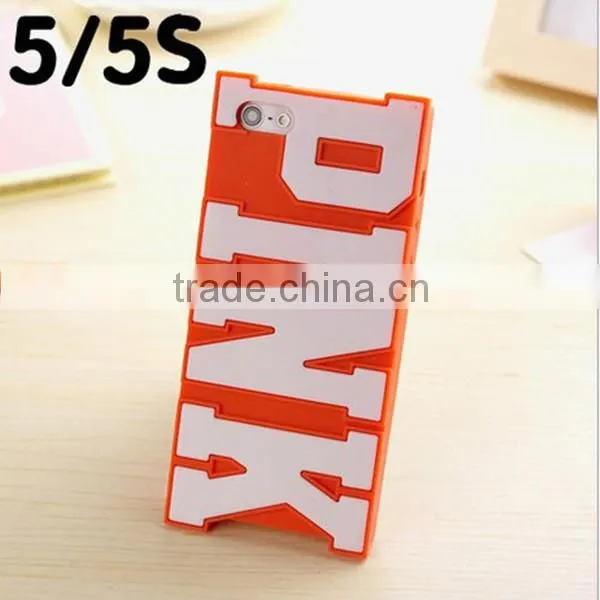 New Arrival Silicone Pink Case for iPhone 5 5S Pink Mobile Phone Cases