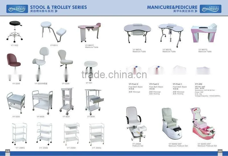 VY-8607C Beautiful pink nail salon equipment nail tables for sale