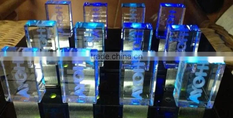 Crystal USB Flash Drive, USB Drives Custom Logo, Crystal USB stick 2.0 Factory Price