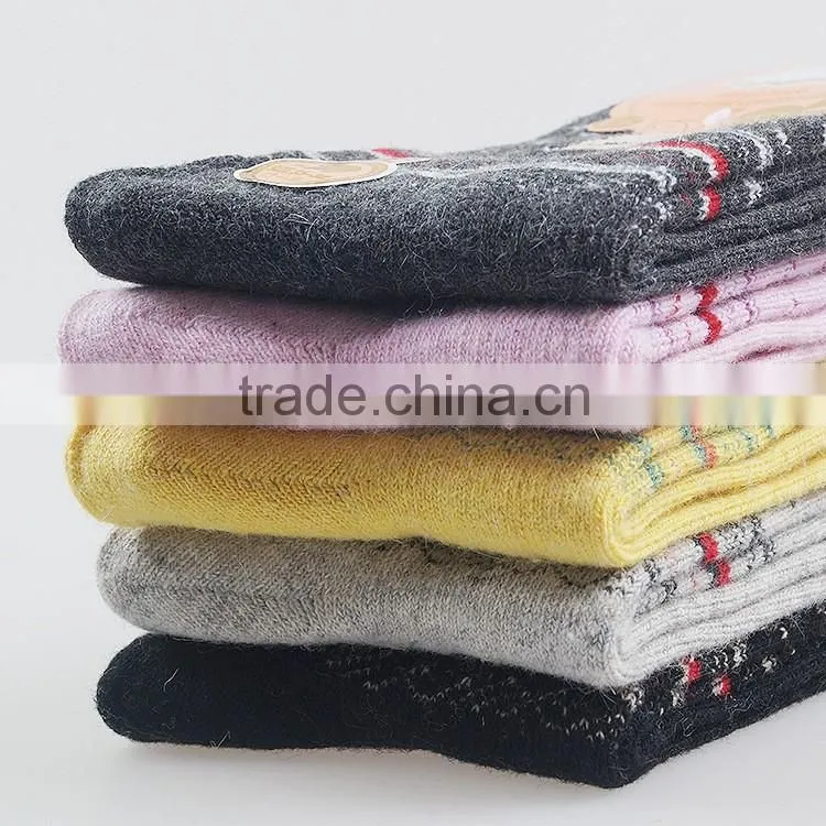 5 Pairs Women Fashion Dress Socks winter rabbit wool socks