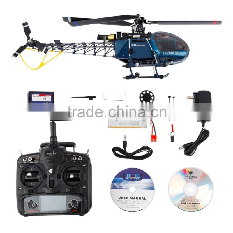 Walkera 4F200LM 2.4G 6CH RC Flybarless Helicopter with Devo 7 Transmitter