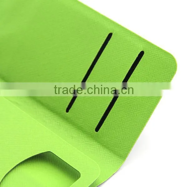 360 Rotating PU Leather cover with magic sticker for various mobile phone with stand and wallet