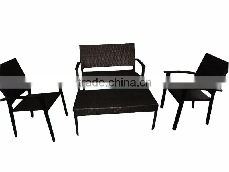 4PCS/SET Coffee Shop Tables And Chairs Wicker Vintage Outdoor Rattan Dining Table And Chair