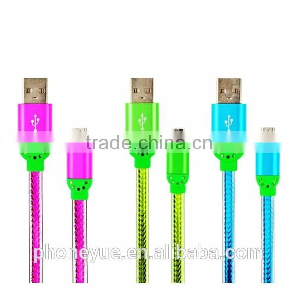 newest design led light multi usb cable for iphone in retail packaging