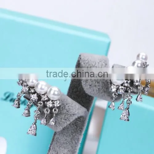 hot sale new products 925 silver diamond earrings for 2015