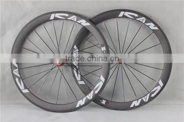 Carbon road bike clincher /tubular wheel set chinese road bike wheel set 50C