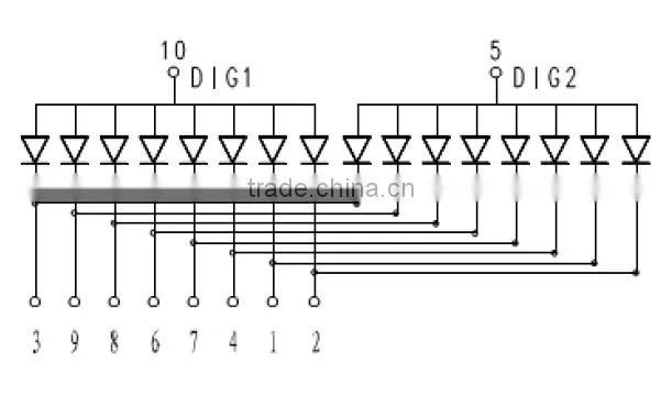 High Brightness FND NEWSHINE XH-8021BBW Anode 2 Digit Blue Color LED Display 0.8 Inch