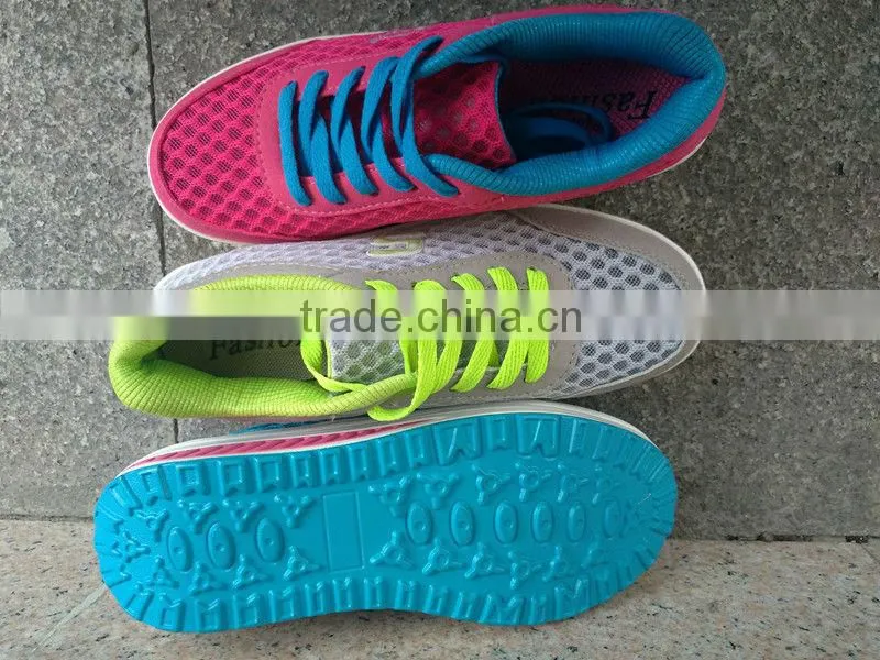 new colourful charming design ladies sport shoes with net