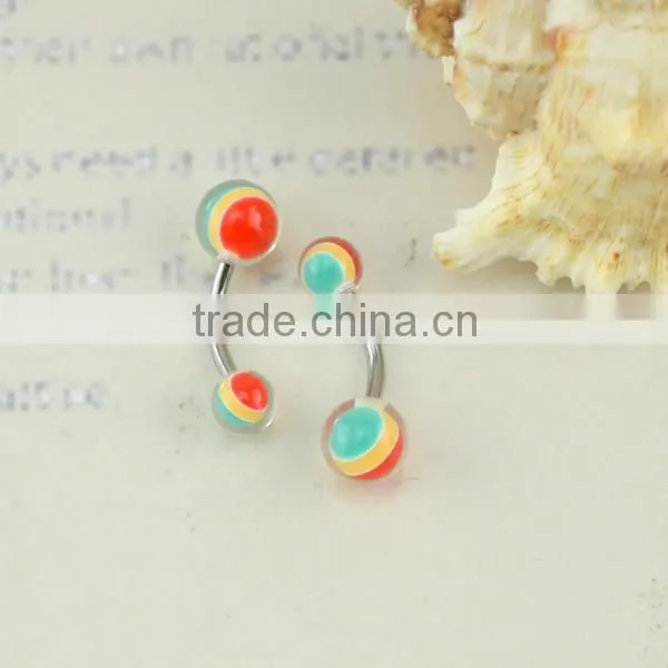 BR01894 factory wholesale OEM nickel free resin ball custom belly button rings