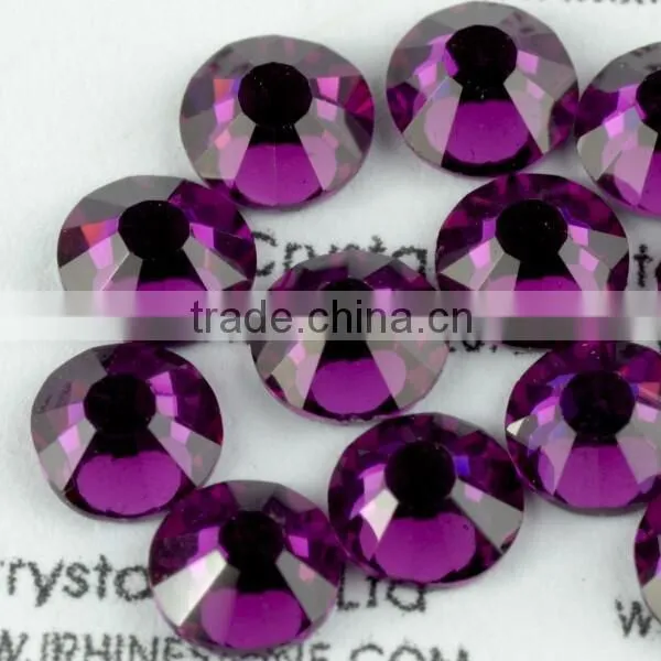 Lower Price non hotfix crystal strass rhinestone, Amethyst color non hot-fix rhinestone crystal strass with flat back for dress