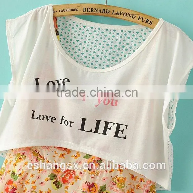 Fashion chiffon printed flower girl dresses
