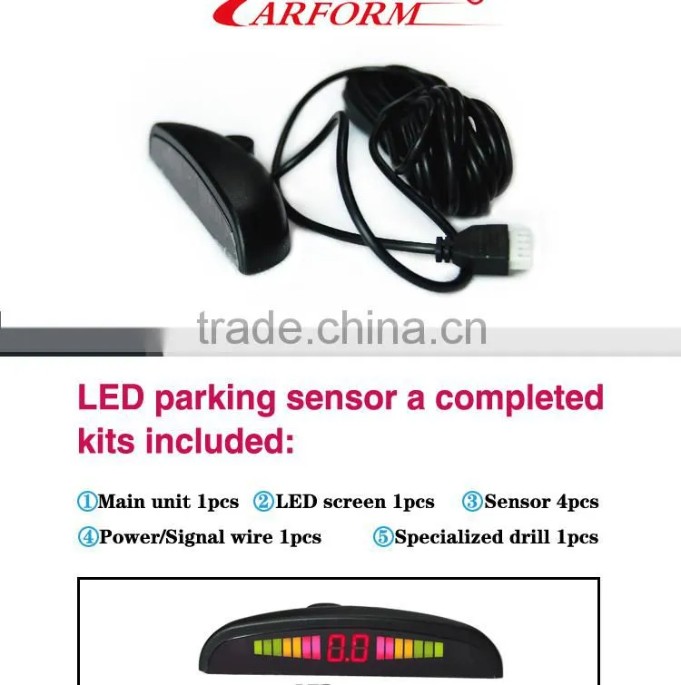 Digital LED display electromagnetic parking sensor with 5 different distance showing and sound alert