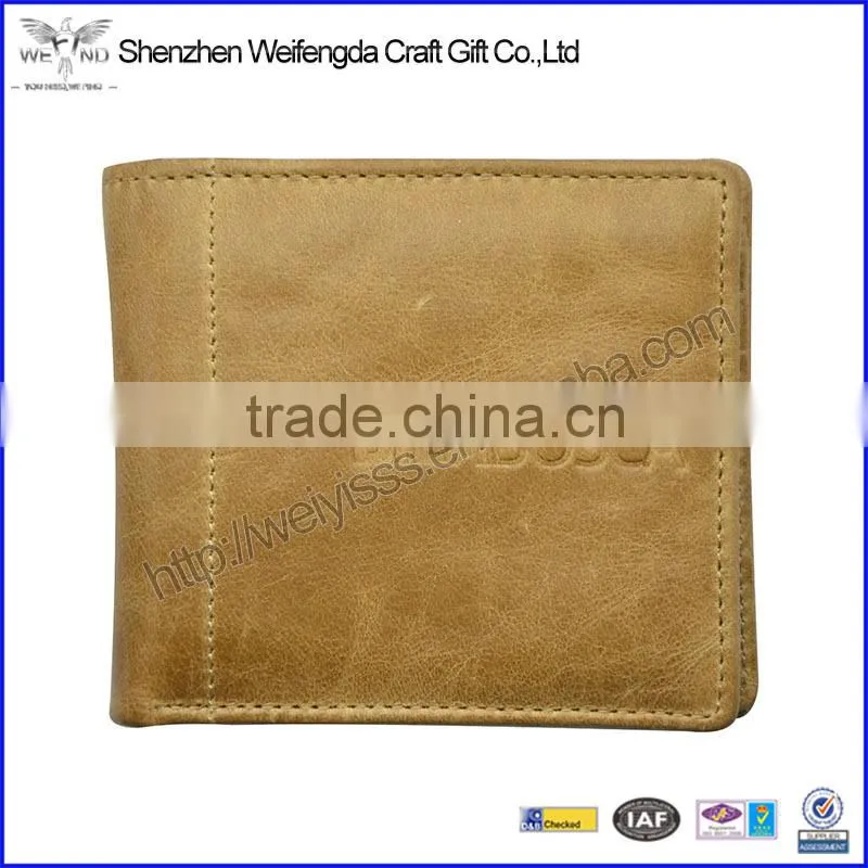 Top grade brown cowhide rfid blocking genuine leather RFID wallet